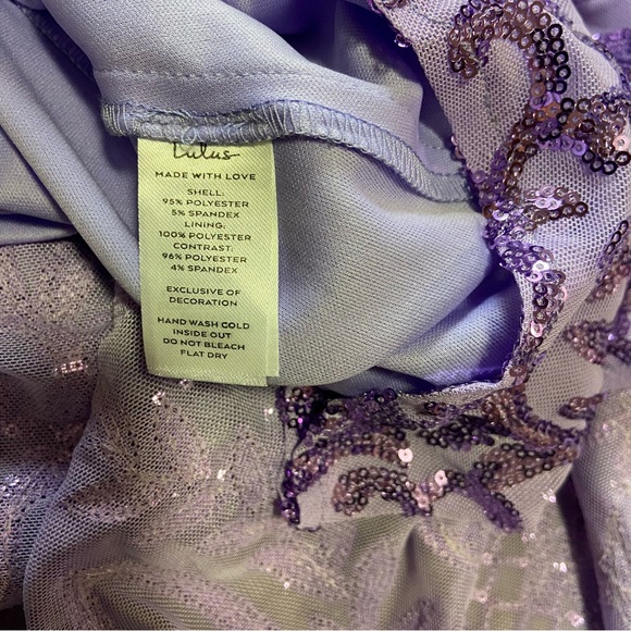NWOT Lulus Limitless Glamour Lavender Sequin Lace-Up Maxi Dress - Picture 10 of 10